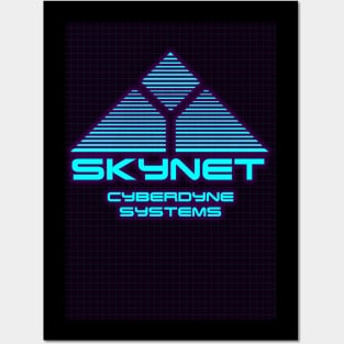 Terminator skynet 80s neon Posters and Art
